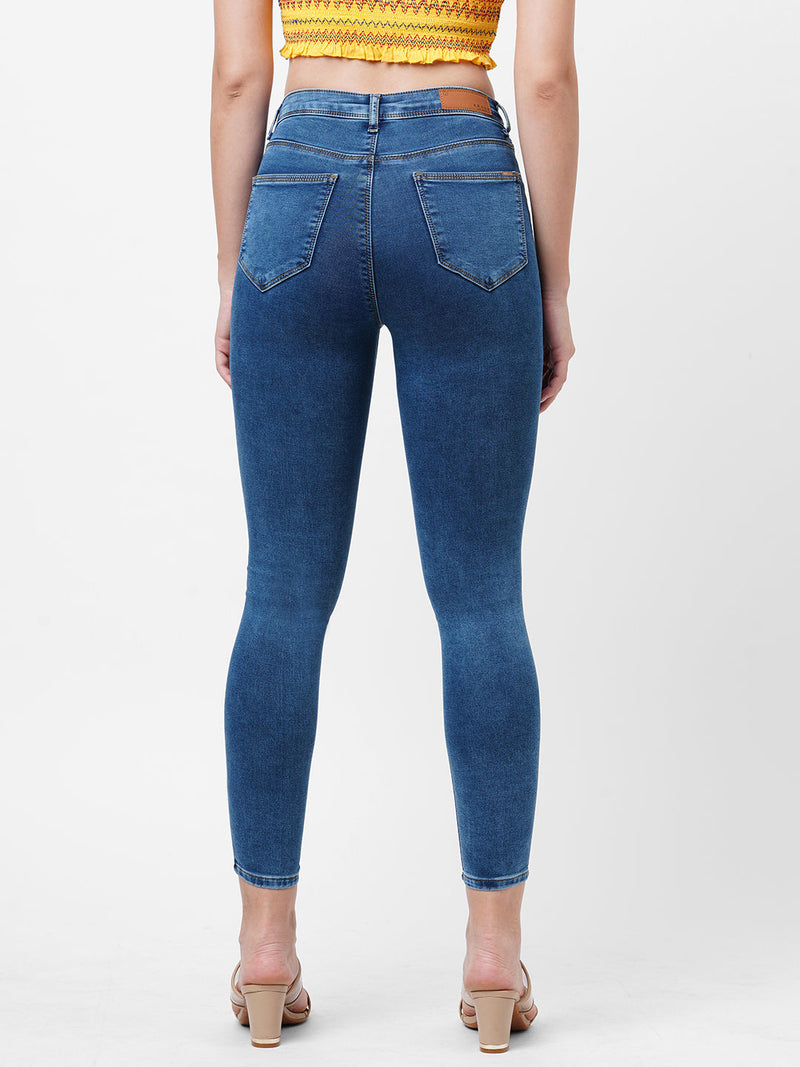 K4014 High-Rise Skinny Jeans - Blue
