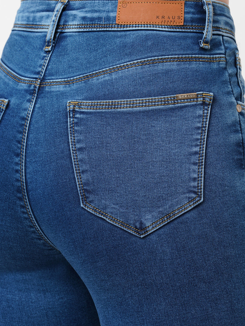 K4014 High-Rise Skinny Jeans - Blue