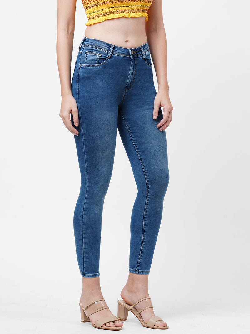 K4014 High-Rise Skinny Jeans - Blue