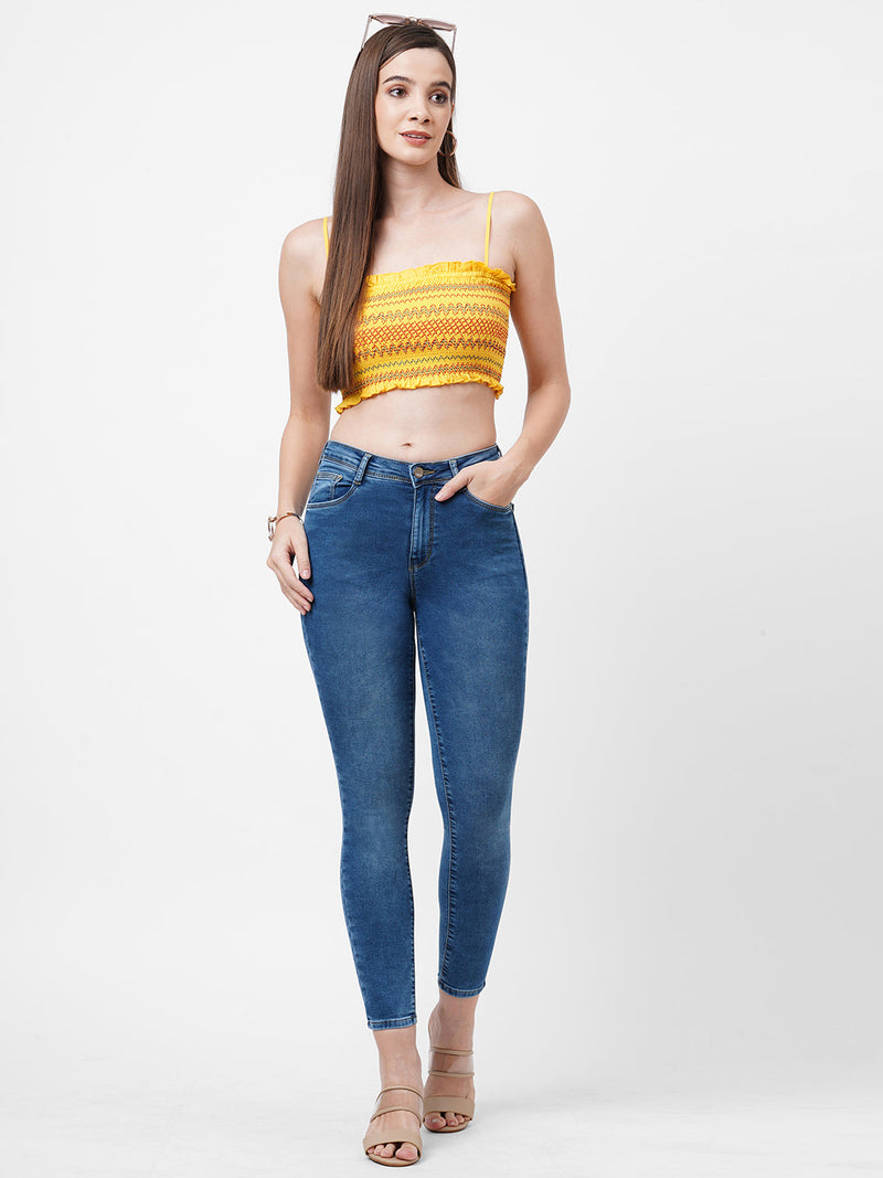 K4014 High-Rise Skinny Jeans - Blue