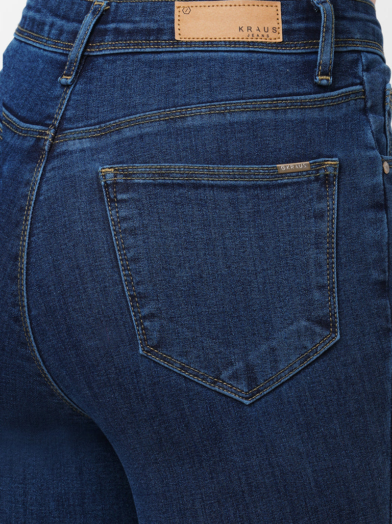 K5013 High-Rise Flared Jeans - Dark Blue
