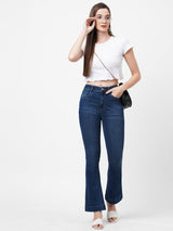 K5013 High-Rise Flared Jeans - Dark Blue