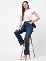 K5013 High-Rise Flared Jeans - Dark Blue