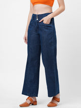 K5031 High-Rise Wide Leg Jeans - Blue