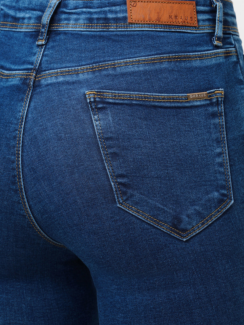 K5013 High-Rise Flared Jeans - Blue