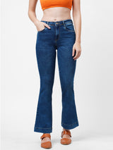 K5013 High-Rise Flared Jeans - Blue