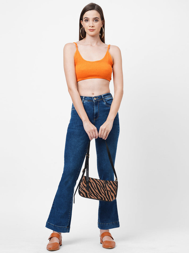 K5013 High-Rise Flared Jeans - Blue