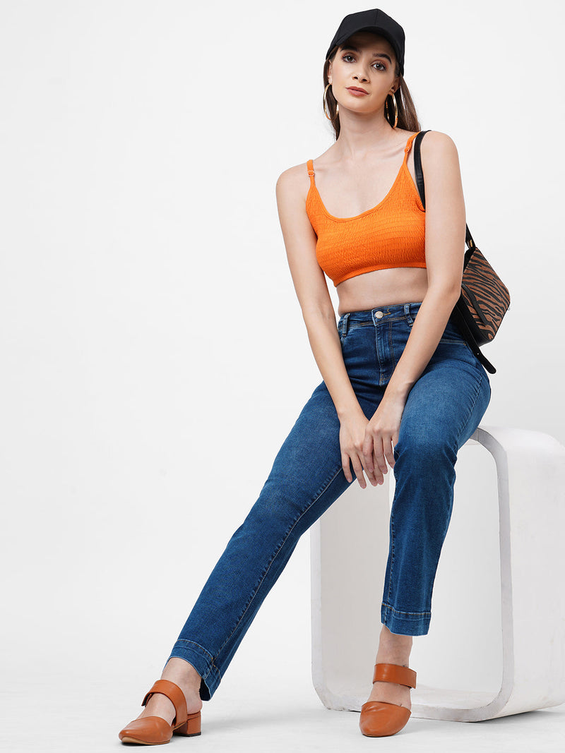 K5013 High-Rise Flared Jeans - Blue