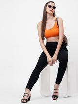 K3081 Mid-Rise Denim Legging - Black
