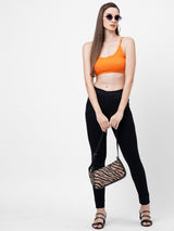 K3081 Mid-Rise Denim Legging - Black