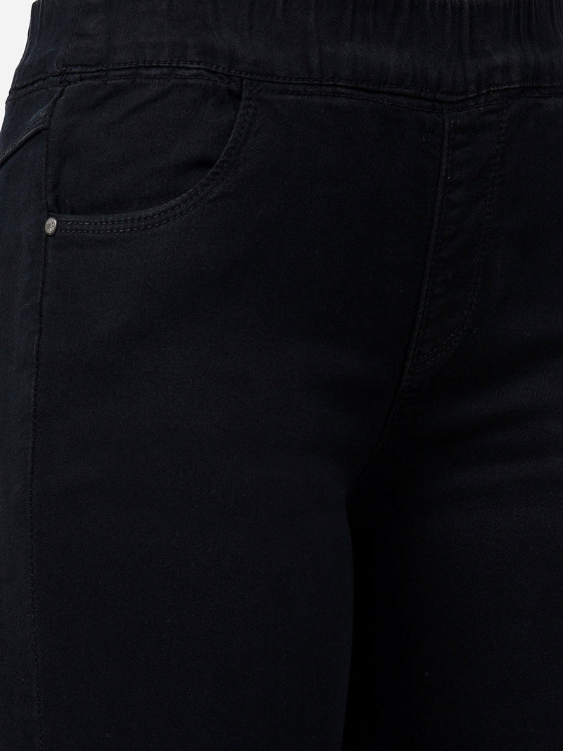 K3081 Mid-Rise Denim Legging - Black