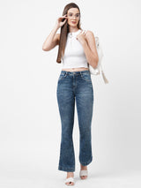 K5013 High-Rise Flared Jeans - Dark Blue