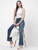 K5013 High-Rise Flared Jeans - Dark Blue