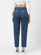 High-Rise Baggy Fit Jeans - Blue