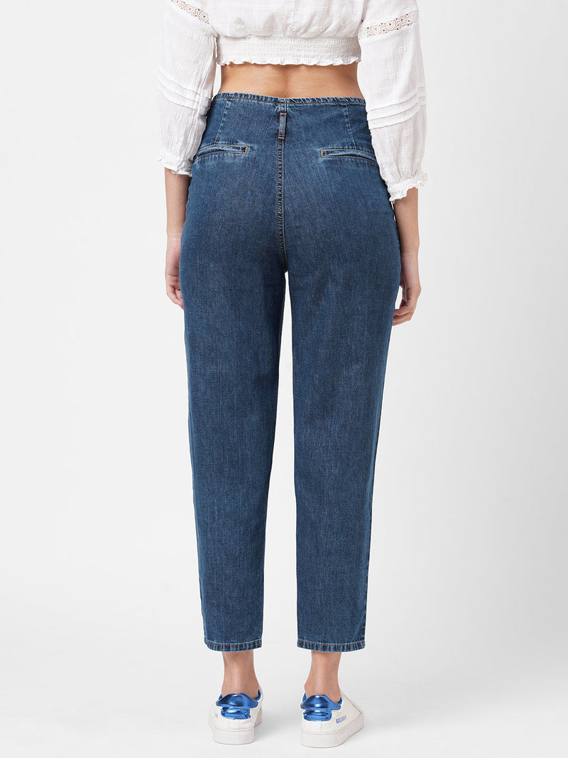 High-Rise Baggy Fit Jeans - Blue