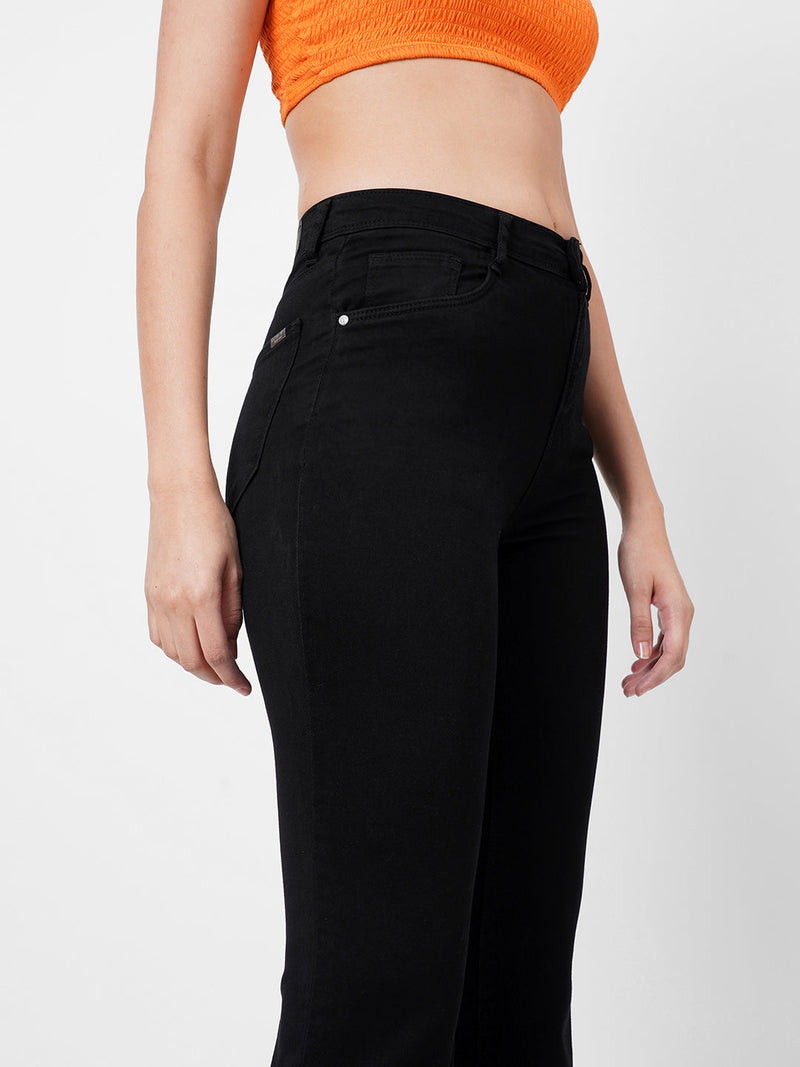K5013 High-Rise Flared Jeans - Black