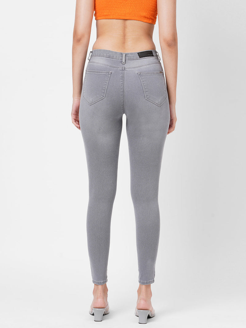 K4014 High-Rise Skinny Jeans - Grey
