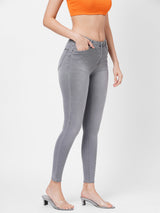 K4014 High-Rise Skinny Jeans - Grey