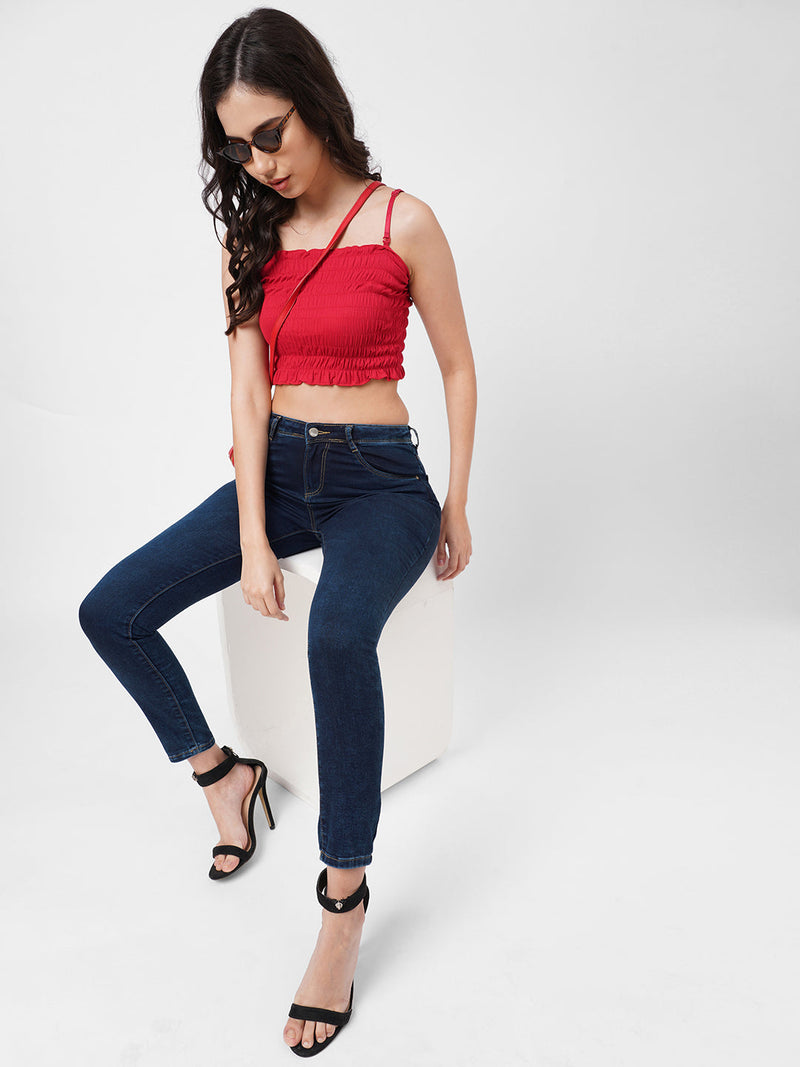 K3051 Mid-Rise Skinny Jeans - Blue