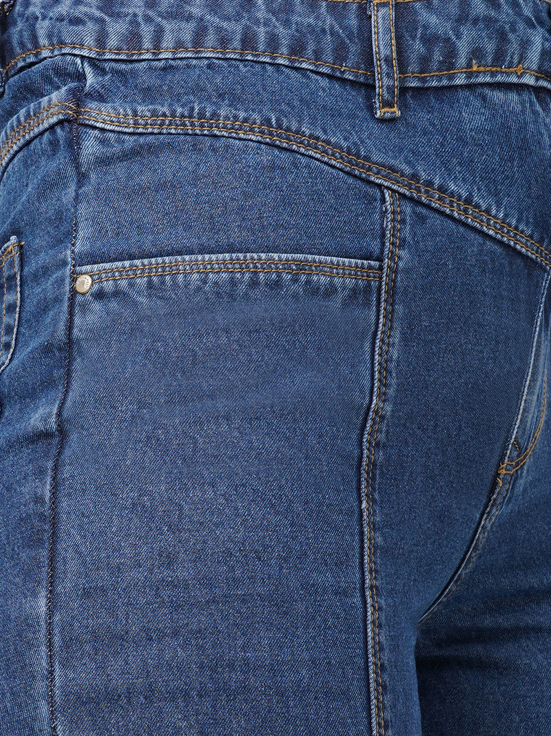 High-Rise Baggy Fit Jeans - Blue