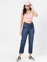 K5085 High Rise Mom Fit - Dark Blue