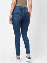 K3051 Mid-Rise Skinny Ripped Jeans - Blue