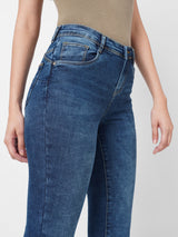 K4068 Mid-Rise Push Up Super Skinny Jeans - Blue