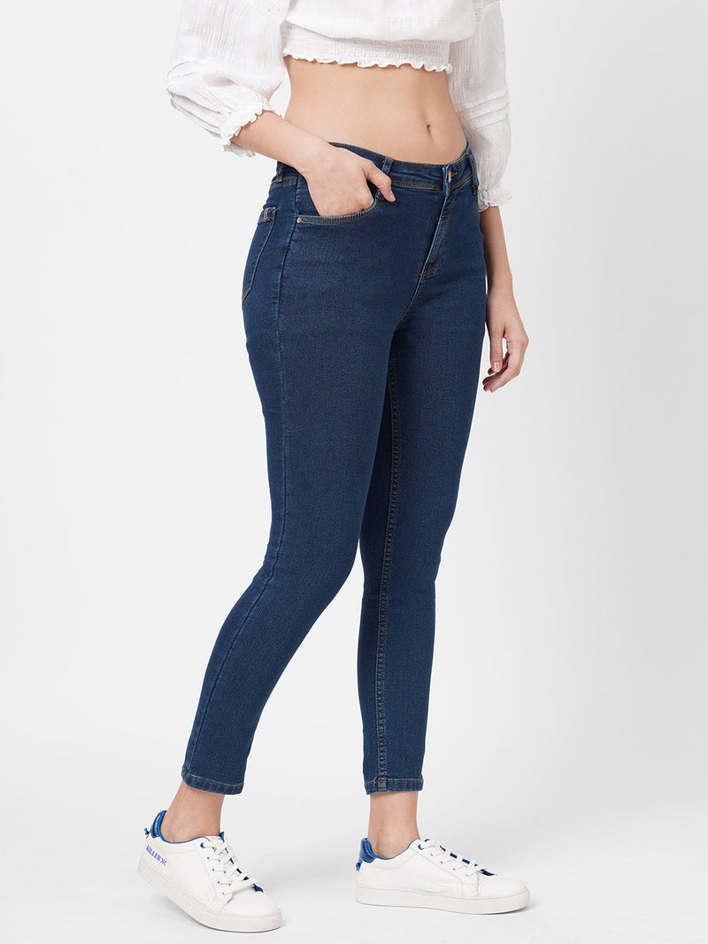 K3024 Mid-Rise Skinny Jeans - Dark Blue