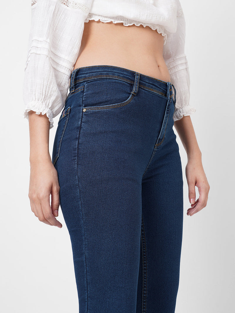 K3024 Mid-Rise Skinny Jeans - Dark Blue