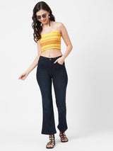 K5013 High-Rise Flared Jeans - Navy
