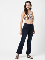 K5013 High-Rise Flared Jeans - Blue