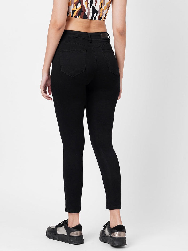 K4014 High-Rise Skinny Jeans - Black