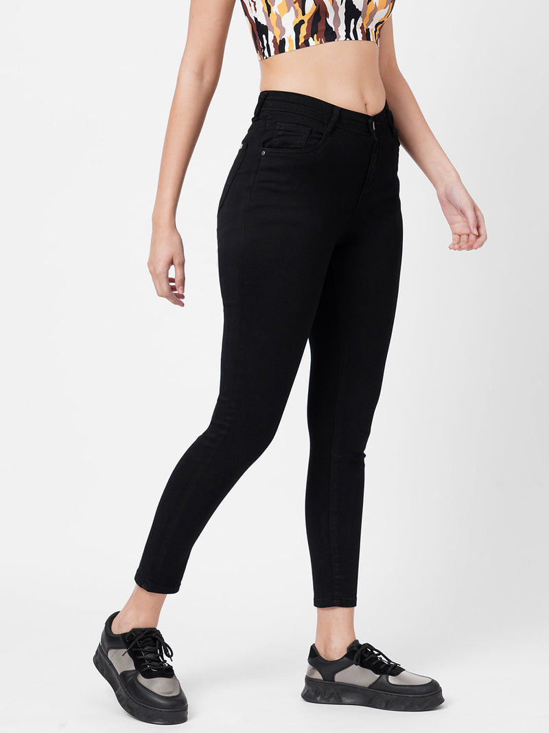 K4014 High-Rise Skinny Jeans - Black