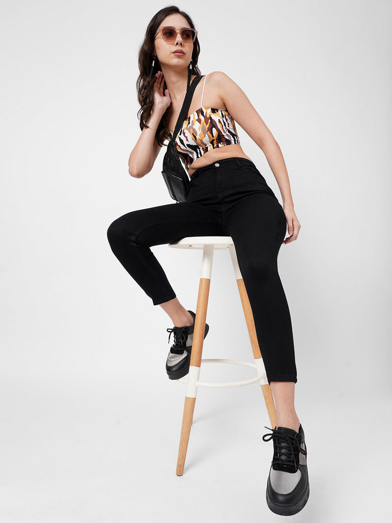 K4014 High-Rise Skinny Jeans - Black