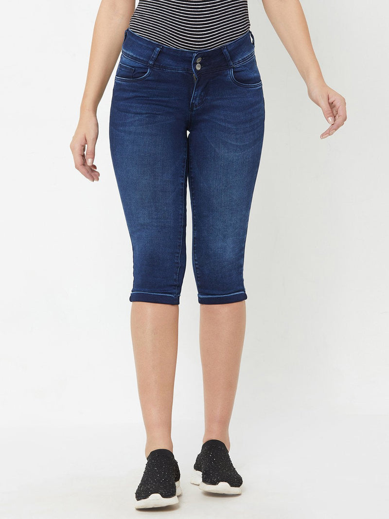 K4023 Midrise Capri - Dark Blue