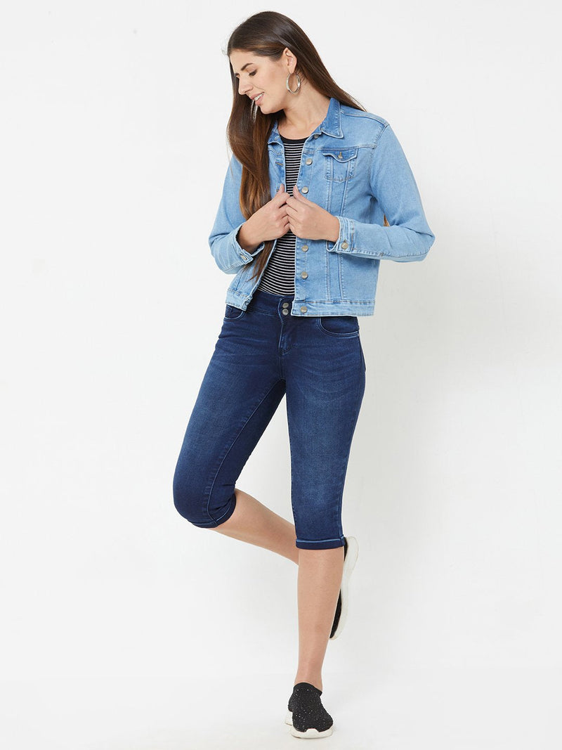 K4023 Midrise Capri - Dark Blue