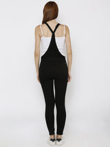 Solid Denim Dungarees - Black