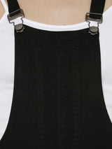 Solid Denim Dungarees - Black