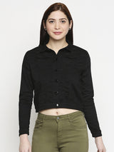 Women Denim Jacket - Black