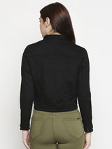 Women Denim Jacket - Black