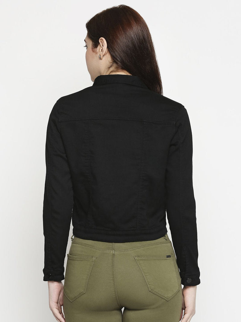Women Denim Jacket - Black