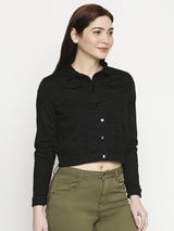Women Denim Jacket - Black