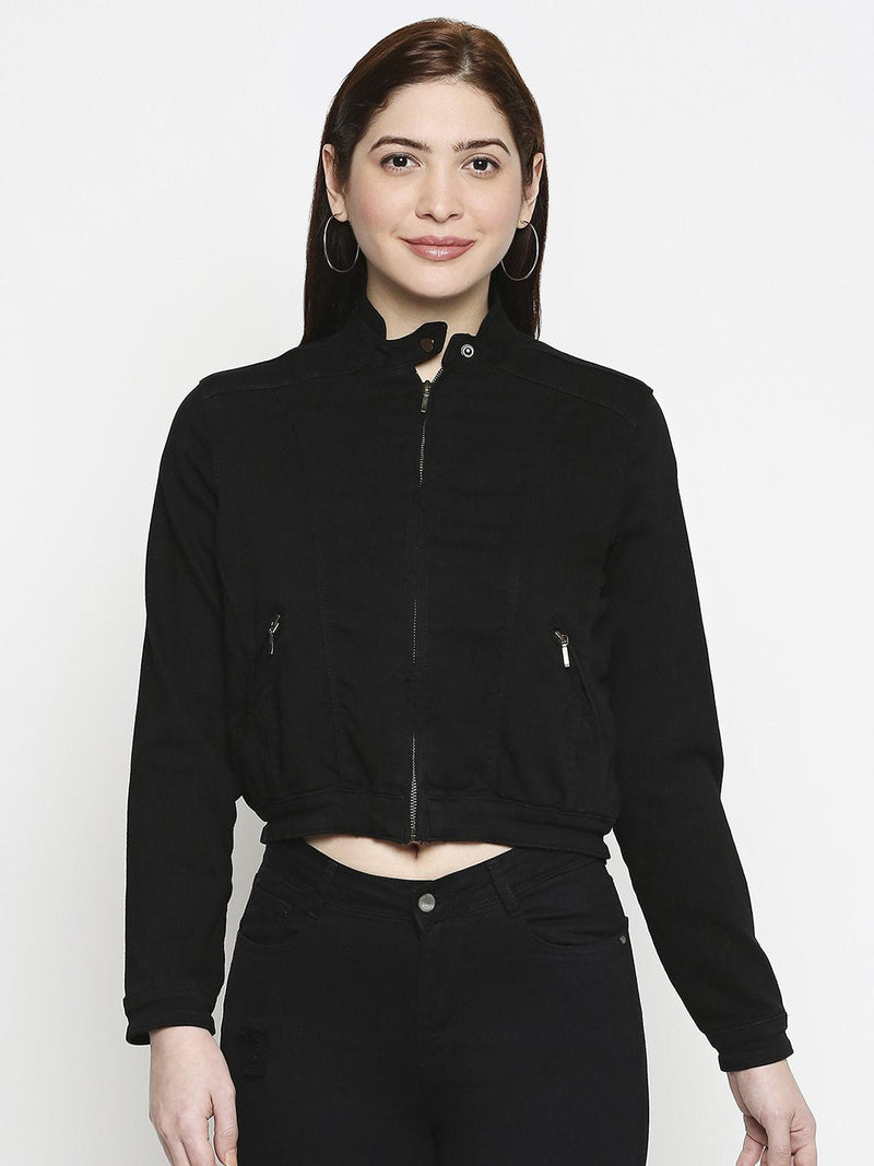 Women Denim Jacket - Black