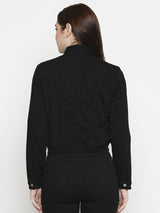 Women Denim Jacket - Black