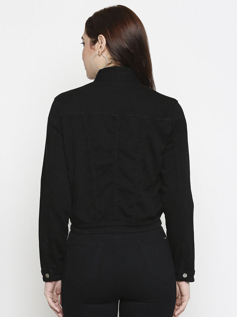 Women Denim Jacket - Black