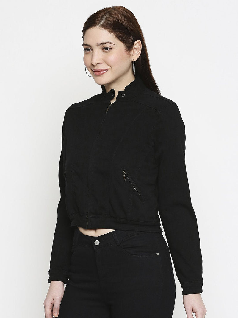 Women Denim Jacket - Black