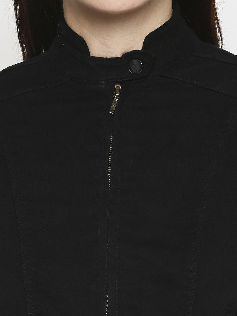 Women Denim Jacket - Black