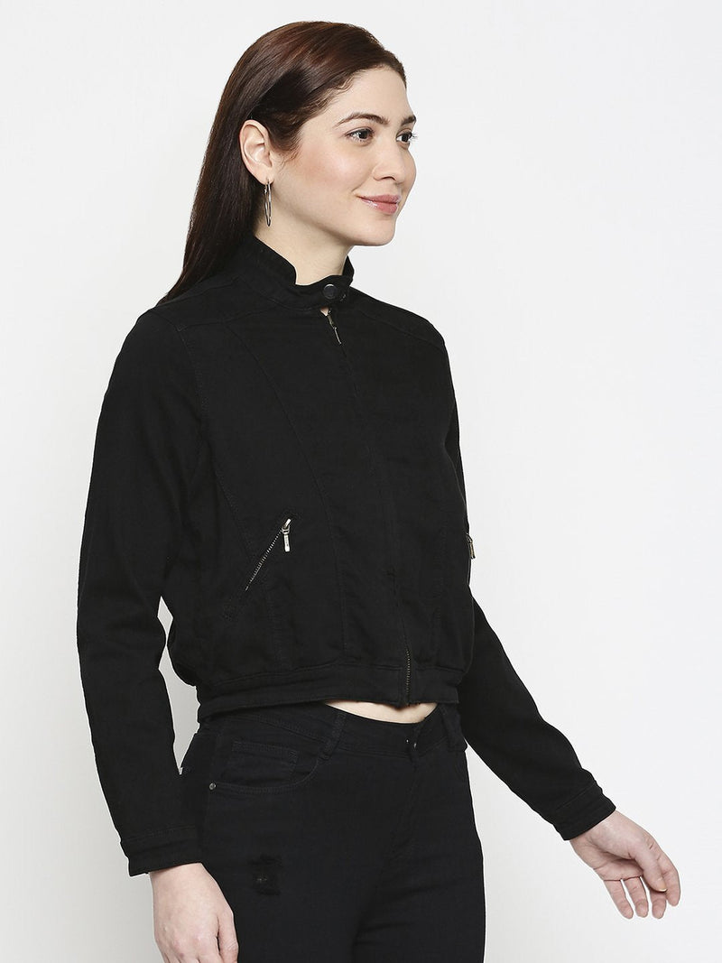 Women Denim Jacket - Black