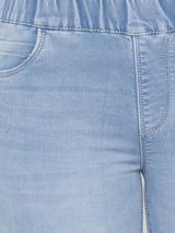 Women Solid Denim Jeggings - Light Blue