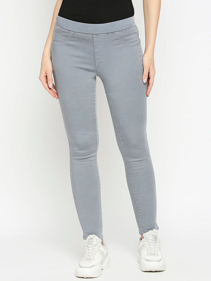 K3081 Mid-Rise Denim Legging - Grey